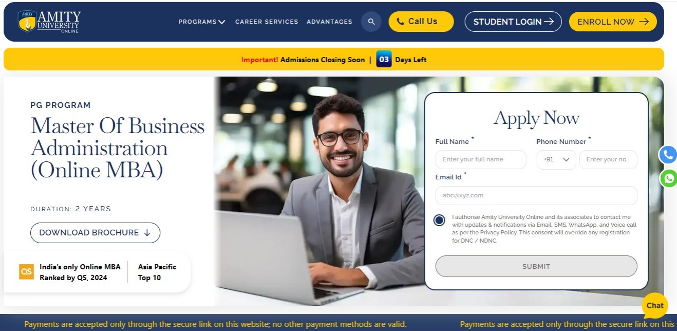 Online Admission Amity University