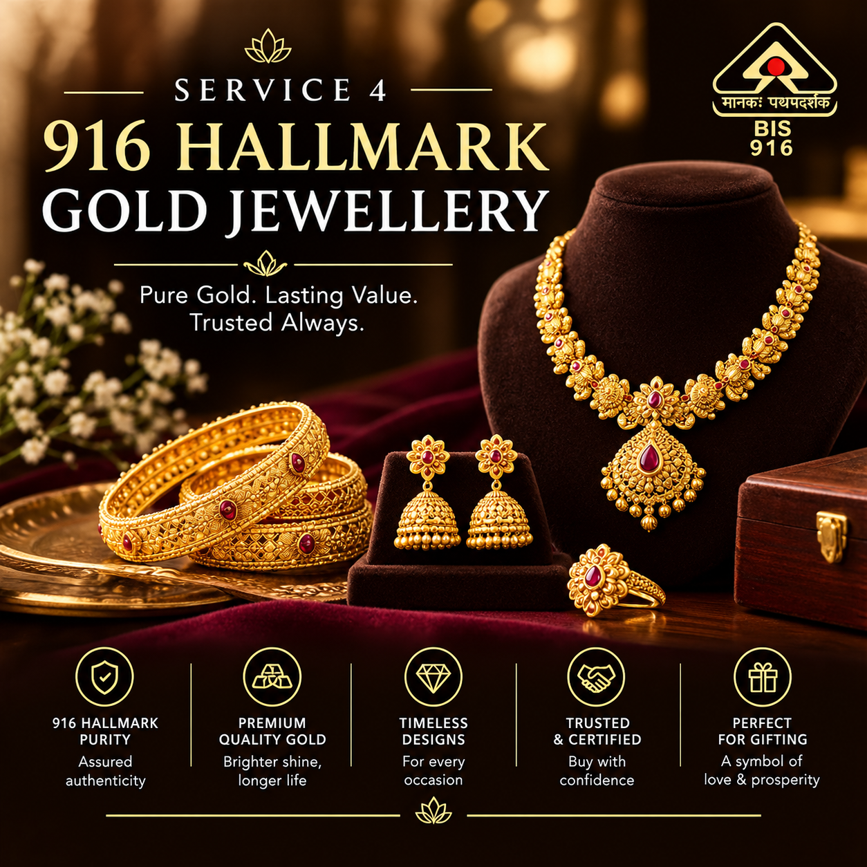 916 Hallmark Gold Jewellery